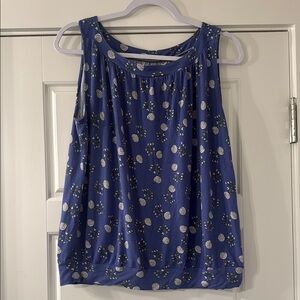 Ann Taylor LOFT purple and white Patterned Tank Top size L